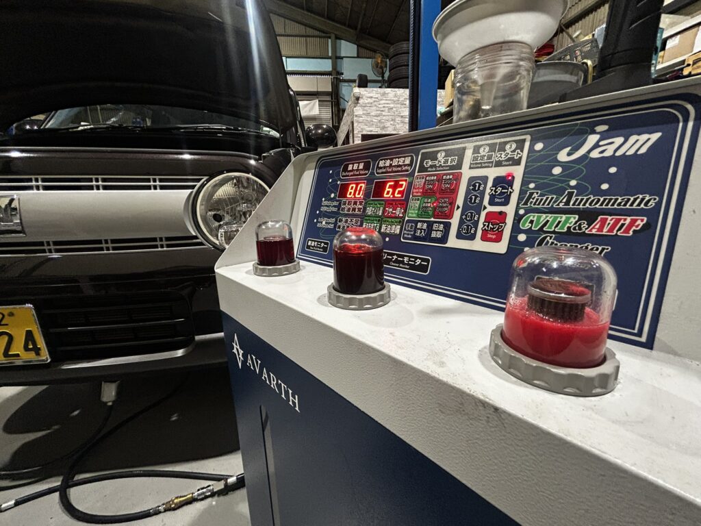 スズキ ラパン ATF交換 オートマオイル交換 AVARTH 岐阜 岐南町 岐阜スズキ 大垣 愛知 一宮 三重 鉄粉 洗浄中